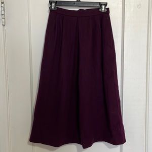 Vintage 100% wool eggplant midi skirt